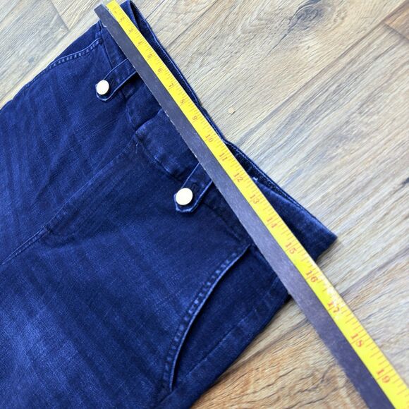 Talbots Jeans Womens 12 Wide Leg Button Denim Trouser High Rise - Picture 7 of 15
